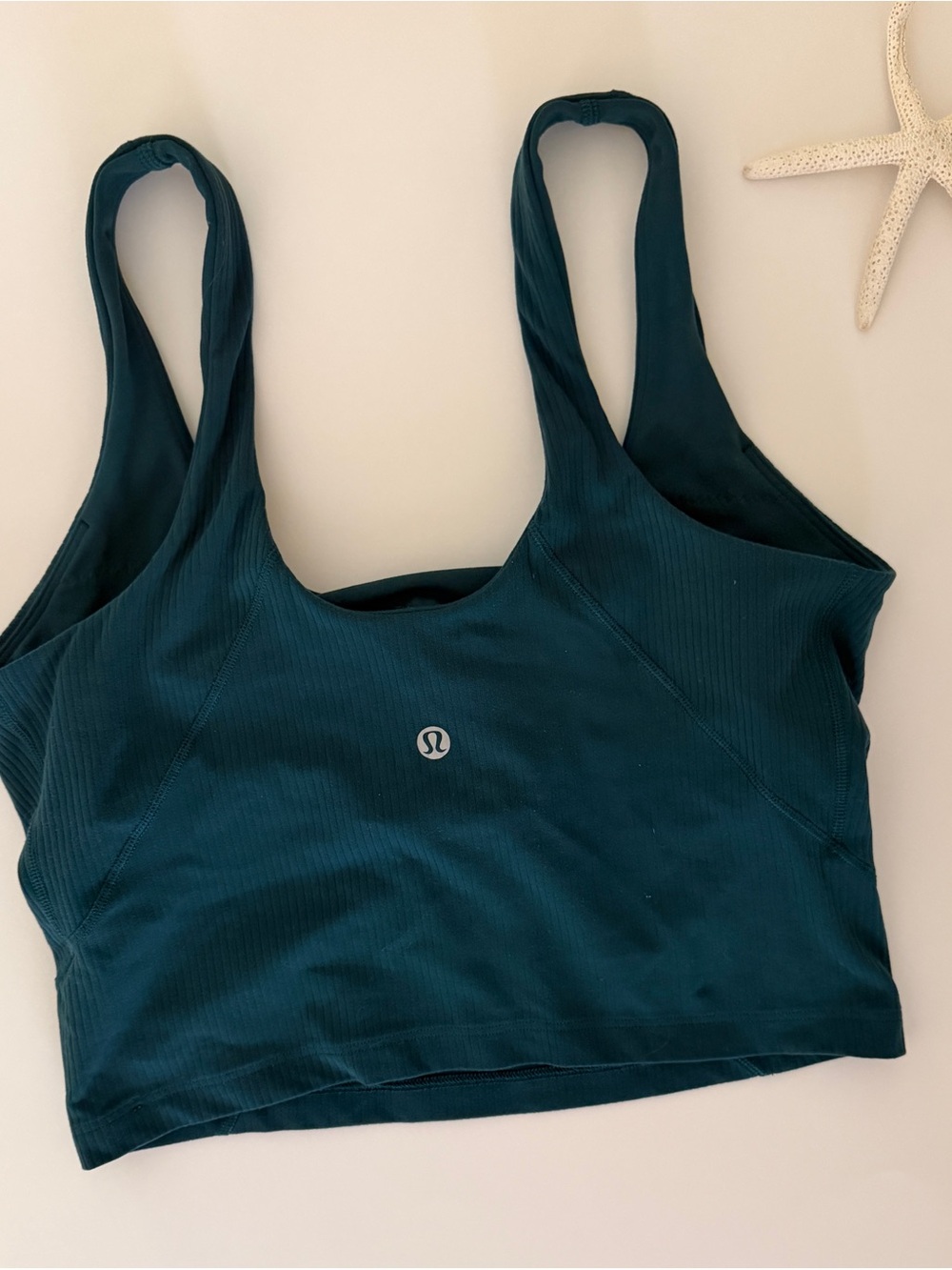 {Lululemon} Align Ribbed Teal Henley Crop Tank - Picture 2 of 3